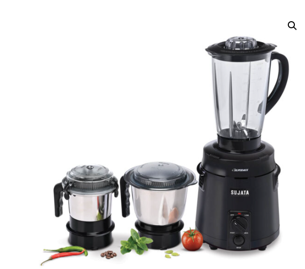 Sujata Supermix 3 Jar Mixer Grinder Black / White in calicut, Calicut Traders home appliances showroom 