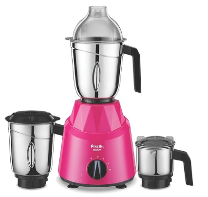 Preethi Galaxy MG225 Mixer Grinder, 750 watt, 3 Jars, Pink/Black (3 Jar), best affordable price home appliances showroom in calicut, Calicut Traders