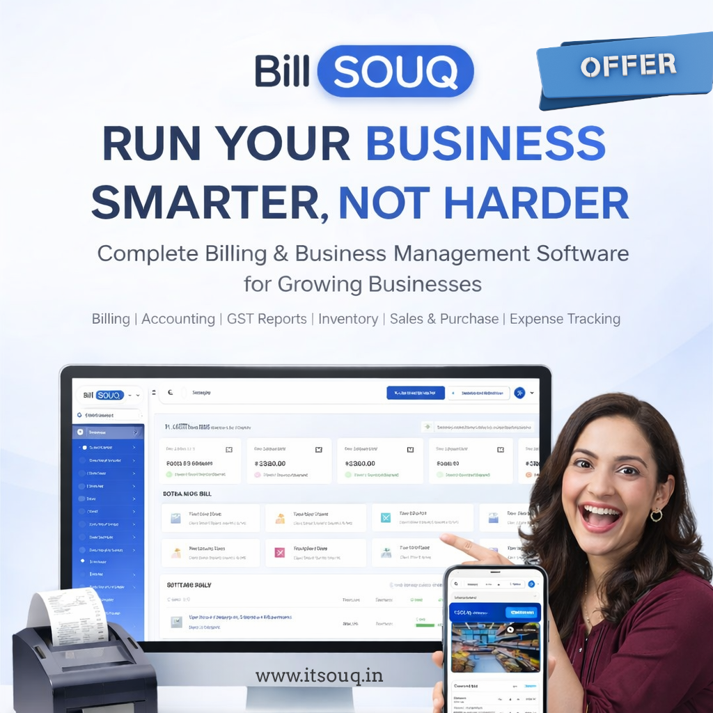 Billing software in Kerala, best billing software in Kerala, ERP Software in Kerala, Super market billing software in Kerala,BILL SOUQ  ERP SOFTWARE 