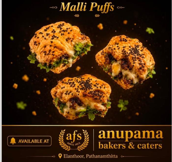 Bakery shop in elathoor,Caterers in elathoor,Food spot in elathoor,Anupama Bakers & Caters 
