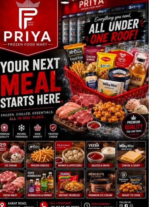  Frozen food store in kannur,Frozen foods Meat Groceries Dairy Snacks Ice cream Chocolate in kannur,Priya Frozen Food Mart 